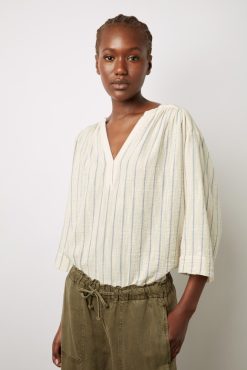 Gerard Darel Blouse Rayee En Coton Ecru - Annalisa | Chemises & Blouses