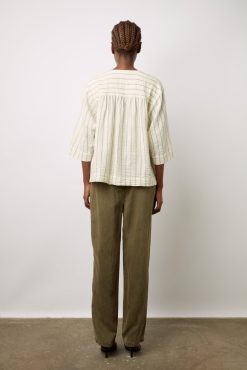 Gerard Darel Blouse Rayee En Coton Ecru - Annalisa | Chemises & Blouses