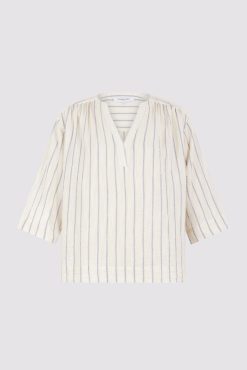 Gerard Darel Blouse Rayee En Coton Ecru - Annalisa | Chemises & Blouses