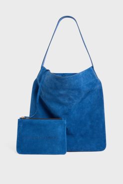 Gerard Darel Sac Hobo En Cuir Velours Denim - Lady | Le Lady