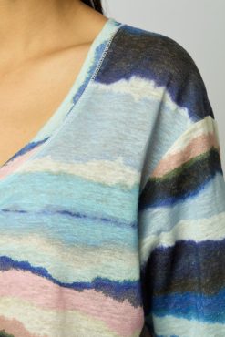 Gerard Darel Tshirt V Aquarelle En Lin Electrique - Misia | Tops & Sweats