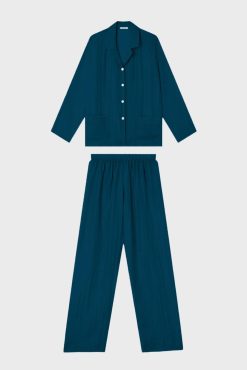 Gerard Darel Pyjama En Soie - Bleu Canard | Pyjamas & Kimonos