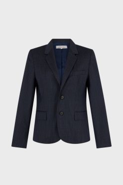 Gerard Darel Veste De Tailleur A Rayures Marine - Eddie | Vestes