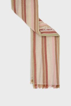 Gerard Darel Foulard Rayures Tissees Naturel - Paulette | Etoles & Foulards