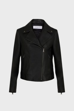 Gerard Darel Blouson En Cuir Femme Noir Nadege | Cuirs & Peaux