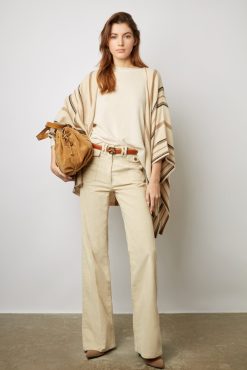 Gerard Darel Poncho Cachemire Raye Sable - Lucinde | Etoles & Foulards