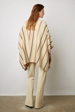 Gerard Darel Poncho Cachemire Raye Sable - Lucinde | Etoles & Foulards