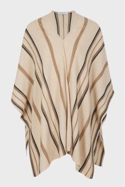 Gerard Darel Poncho Cachemire Raye Sable - Lucinde | Etoles & Foulards