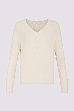 Gerard Darel Pull V En Laine Et Coton Ecru - Lorie | Maille