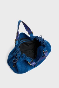 Gerard Darel Sac A Main En Cuir Velours Denim - 24H | L'Iconique 24H