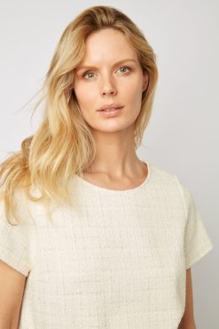 Gerard Darel Top En Tweed Et Lurex Ecru - Amanda | Chemises & Blouses