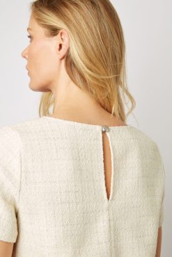 Gerard Darel Top En Tweed Et Lurex Ecru - Amanda | Chemises & Blouses