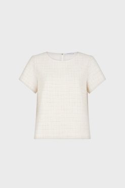 Gerard Darel Top En Tweed Et Lurex Ecru - Amanda | Chemises & Blouses