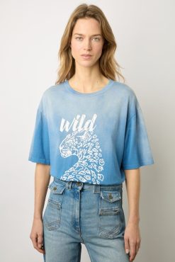 Gerard Darel Tshirt Serigraphie Indigo - Malory | Tops & Sweats