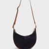 Gerard Darel Sac Demi-Lune En Cuir Velours Bleu - Suzanne | Sacs A Bandouliere