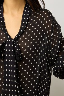 Gerard Darel Chemise A Pois En Crepe Marine - Apolline | Chemises & Blouses