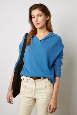 Gerard Darel Pull Cachemire A Capuche Bleu - Leotina | Maille