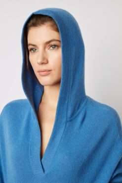 Gerard Darel Pull Cachemire A Capuche Bleu - Leotina | Maille