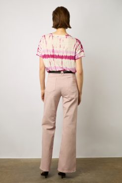 Gerard Darel Tshirt Tie And Dye En Lin Fuchsia - Melane | Tops & Sweats