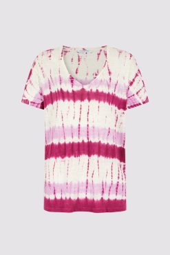 Gerard Darel Tshirt Tie And Dye En Lin Fuchsia - Melane | Tops & Sweats