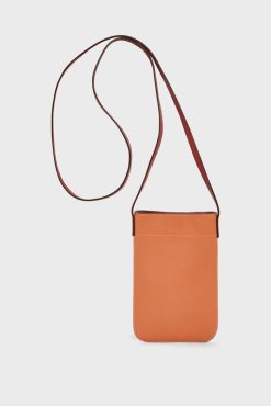 Gerard Darel Porte Telephone Cuir Abricot - Ladyphone | Petite Maroquinerie