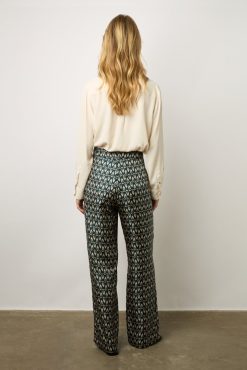 Gerard Darel Pantalon Large En Soie Marine - Chanael | Costumes & Ensembles