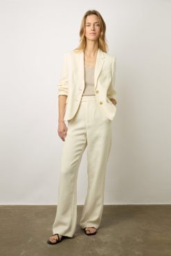 Gerard Darel Veste Unie En Lin Melange Ecru - Beck | Costumes & Ensembles