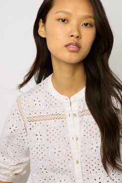 Gerard Darel Chemise A Broderies Blanc - Ayate | Chemises & Blouses