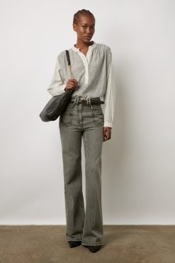 Gerard Darel Blouse Rayee En Coton Ecru - Ambre | Chemises & Blouses