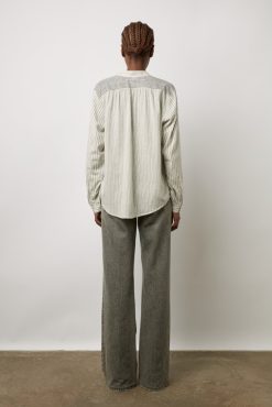 Gerard Darel Blouse Rayee En Coton Ecru - Ambre | Chemises & Blouses