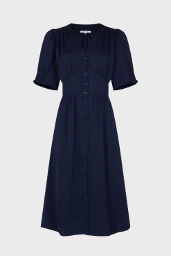 Gerard Darel Robe Midi Cintree Marine - Elonie | Robes