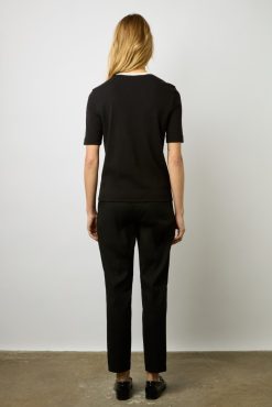 Gerard Darel Tshirt Col Rond A Logo Noir - Marlyne | Tops & Sweats