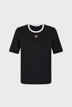 Gerard Darel Tshirt Col Rond A Logo Noir - Marlyne | Tops & Sweats