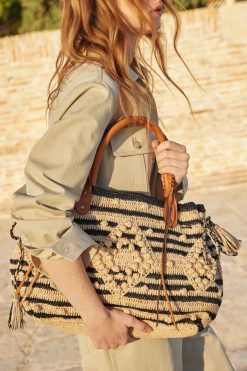 Gerard Darel Sac A Main En Raphia Raye- 24Gd Raphia | Raphia & Crochet