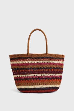 Gerard Darel Panier En Raphia Bordeaux - Anouk | Raphia & Crochet