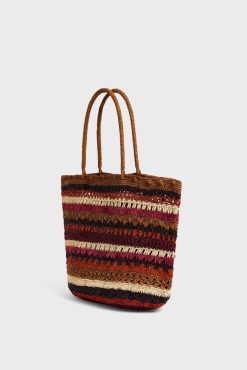 Gerard Darel Panier En Raphia Bordeaux - Anouk | Raphia & Crochet