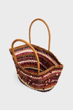 Gerard Darel Panier En Raphia Bordeaux - Anouk | Raphia & Crochet