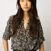 Gerard Darel Blouse Imprime Floral Noir - Allyn | Chemises & Blouses