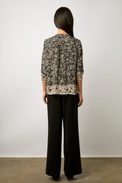 Gerard Darel Blouse Imprime Floral Noir - Allyn | Chemises & Blouses