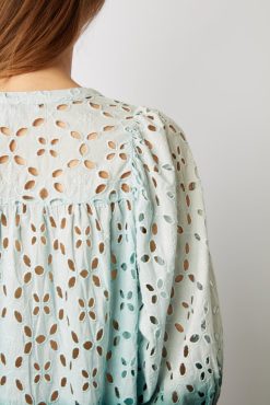 Gerard Darel Blouse Tie And Dye Brodee Vert D'Eau - Alyff | Chemises & Blouses