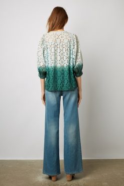 Gerard Darel Blouse Tie And Dye Brodee Vert D'Eau - Alyff | Chemises & Blouses