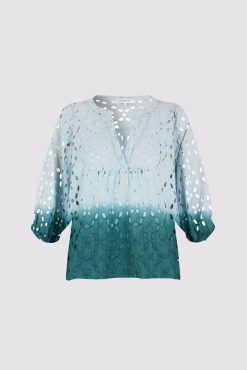 Gerard Darel Blouse Tie And Dye Brodee Vert D'Eau - Alyff | Chemises & Blouses