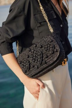 Gerard Darel Porte Travers En Raphia Noir - Archie | Raphia & Crochet