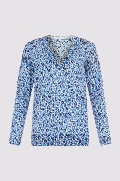 Gerard Darel Pull V Leopard Lin Coton Indigo - Lauralie | Maille