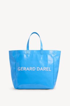 Gerard Darel Sac Cabas En Toile Enduite Bleu - Lola | Paniers & Cabas