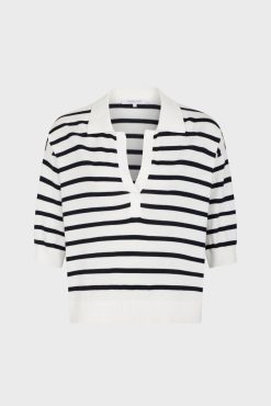 Gerard Darel Polo En Coton A Rayures Blanc - Latefa | Maille