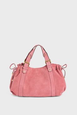 Gerard Darel Sac A Main En Cuir Velours Rose - 24H | L'Iconique 24H