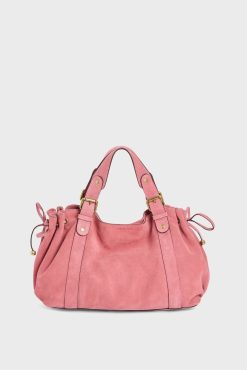 Gerard Darel Sac A Main En Cuir Velours Rose - 24H | L'Iconique 24H