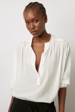 Gerard Darel Blouse Unie Satinee Blanc - Alice | Chemises & Blouses