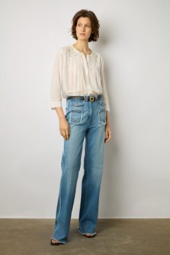 Gerard Darel Blouse Brodee Blanc - Aaya | Chemises & Blouses